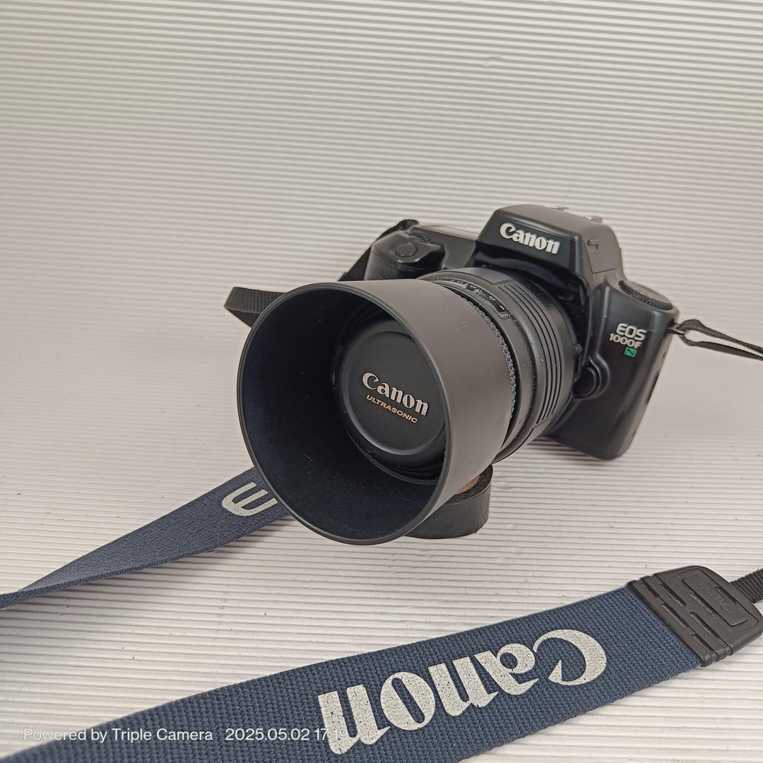 Canon EOS 1000FN Film Camera: Sigma Zoom Lens, Original Strap