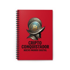 Cripto Conquistador Nuevo Mundo Digital Spiral Notebook | Bitcoin Helmet Design