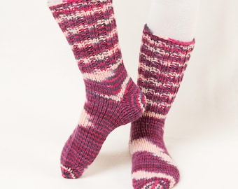 Women’s Wool Hand-knitted Colorful Socks" 100% Eco Natural Wool