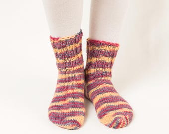 Women’s Wool Hand-knitted Colorful Socks" 100% Eco Natural Wool