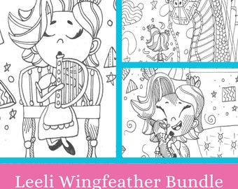 Leeli Wingfeather Hand-drawn Coloring Page Bundle - Digital Download - The Wingfeather Saga