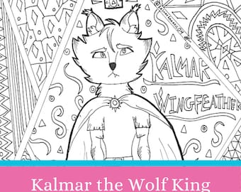 Kalmar the Wolf King Hand-drawn Coloring Page - The Wingfeather Saga - Digital Download