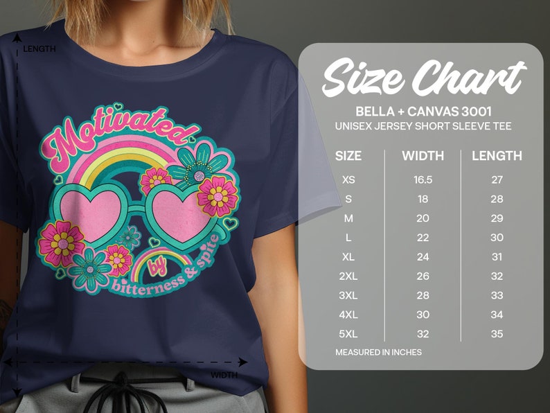 Motivated by Bitterness and Spite T-Shirt, Retro Groovy Design, Cute Heart Sunglasses Shirt, Colorful Floral Tee, Vintage Style Top image 6