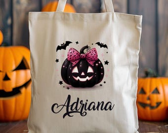 Personalized Trick or Treat Bag, Custom Halloween Bag, Halloween Tote, Kids Halloween Bag with Name, Custom Trick-or-Treat Bags 20