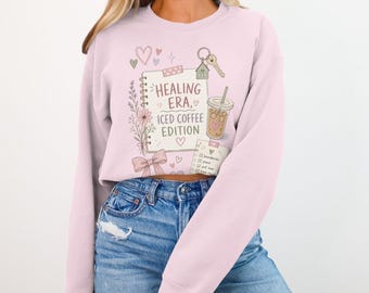 Healing Era Iced Coffee Edition T-Shirt, Self Love Mental Health Tee, Cozy Cottagecore Gift for Her, New Beginnings Comfort Top