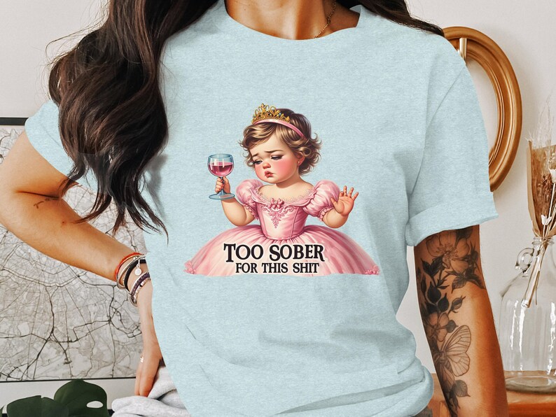 Camiseta engraçada, camiseta de humor adulto, camiseta muito sóbria para essa merda, camiseta gráfica sarcástica, blusa retrô da moda, presente para amigos, roupa de festa imagem 6
