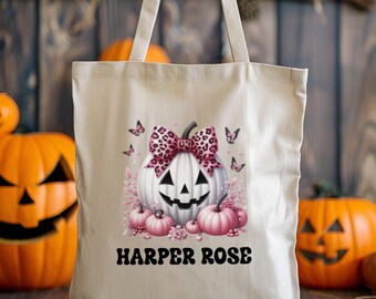 Personalisierte Süßes oder Saures Tasche, Benutzerdefinierte Halloween Tasche, Halloween Tote, Kinder Halloween Tasche mit Namen, Benutzerdefinierte Süßes oder Saures Taschen 36