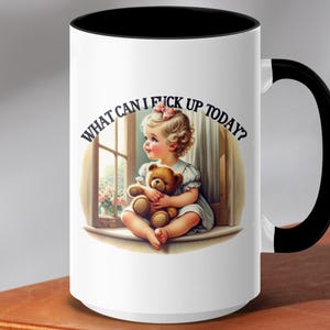 Lustiger Erwachsenen Humor Becher, was kann ich heute, sarkastische Kaffeetasse, Retro trendiges Humor Geschenk, unangemessener Erwachsenen Scherzbecher, einzigartiges Geschenk