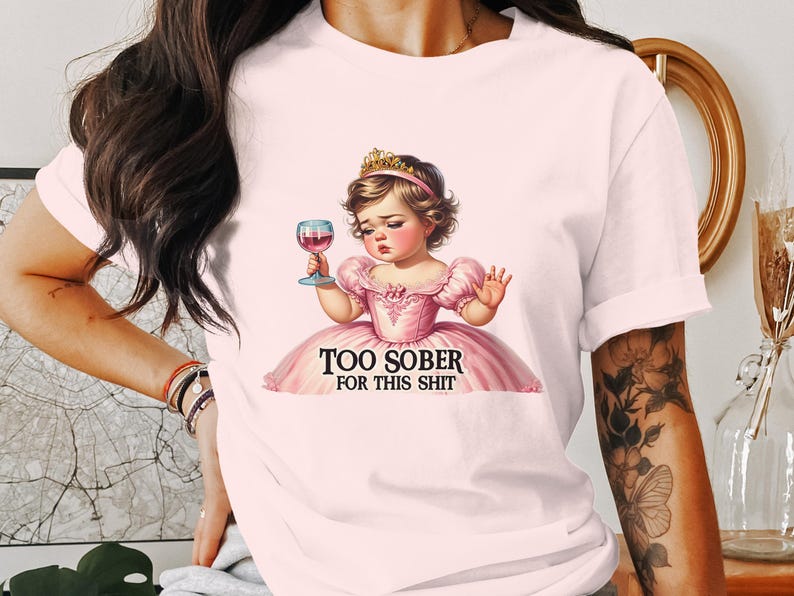 Camiseta engraçada, camiseta de humor adulto, camiseta muito sóbria para essa merda, camiseta gráfica sarcástica, blusa retrô da moda, presente para amigos, roupa de festa imagem 7