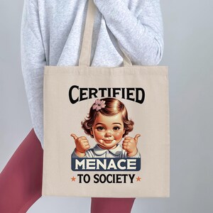 Certified Menace To Society Graphic T-Shirt, Funny Adult Humor Tee, Trendy Retro Shirt, Sarcastic Gift, Unique Graphic Tee, Menace Shirt image 4