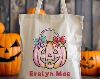 Bolsa de truco o trato personalizada, bolsa de Halloween personalizada, bolsa de Halloween, bolsa de Halloween para niños con nombre, bolsas de truco o trato personalizadas 50
