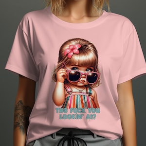 Funny Attitude T-Shirt, Cute Girl with Shades, Bold Statement Tee