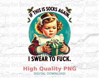 Funny Christmas Socks Again PNG: Sarcastic Adult Humor Design (Digital Download