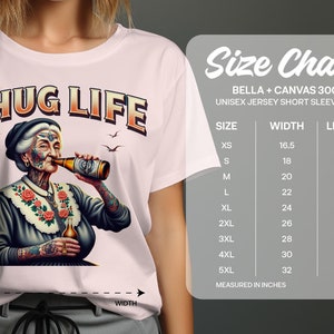 Thug Life Adult Humor T-Shirt, Funny Grandma Drinking Beer Tee, Cool Graphic Tee, Unique Tattooed Grandma Shirt, Hipster Novelty Shirt image 2