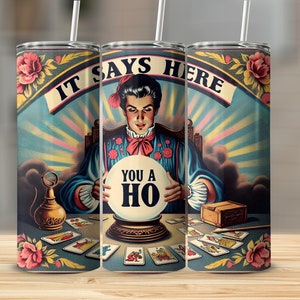 Vaso de adivinación vintage, vaso divertido con forma de carta del tarot, vaso retro con bola de cristal, regalo humorístico único, vaso de predicción psíquica