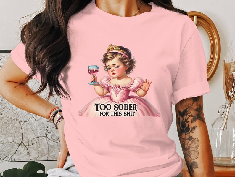 Camiseta engraçada, camiseta de humor adulto, camiseta muito sóbria para essa merda, camiseta gráfica sarcástica, blusa retrô da moda, presente para amigos, roupa de festa imagem 4