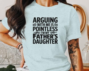 Arguing With Me Pointless T-Shirts Tote Bags Mugs, Funny Adult Daughter, Retro Sarcastic Humor, Dad Joke Gift for Adults