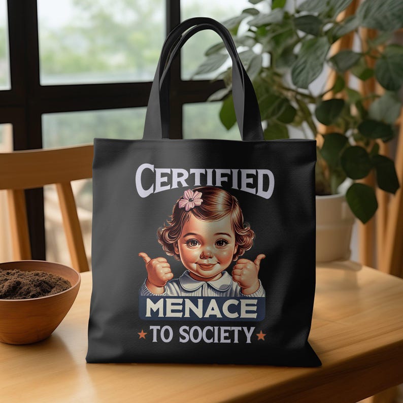Certified Menace To Society Graphic T-Shirt, Funny Adult Humor Tee, Trendy Retro Shirt, Sarcastic Gift, Unique Graphic Tee, Menace Shirt image 5