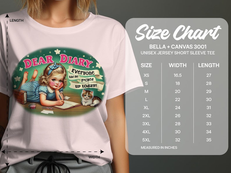 Dear Diary T-Shirt, Funny Quote Shirt, Vintage Graphic Tee, Adult Humor Top, Offensive Tee, Best Friend Gift, Retro Style T-Shirt image 4