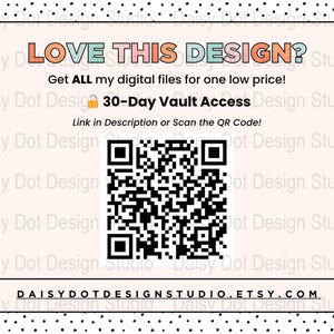 Stylish Black and White Polka Dot Design Digital Download QR Code Poster