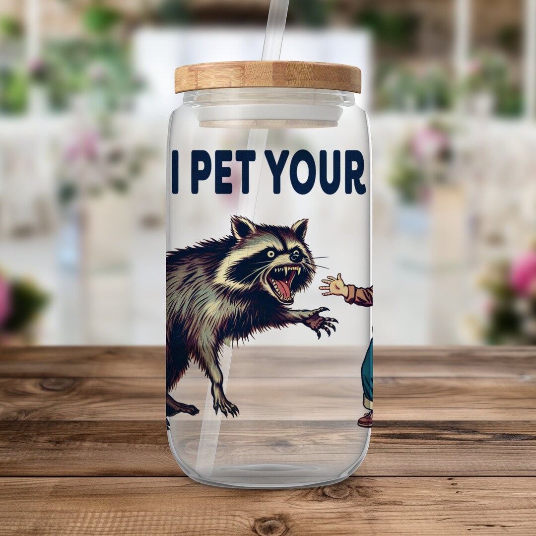 Fun Drinking Containers Funny 16oz Glass Can With Lid and Straw, Stylish Drinkware, Humorous ...