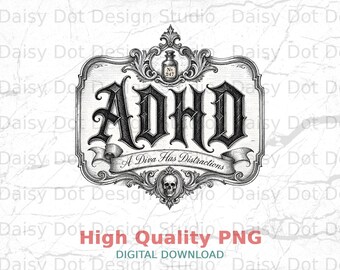 ADHD Diva Distractions Gothic Skull Art Print (Digital Download)