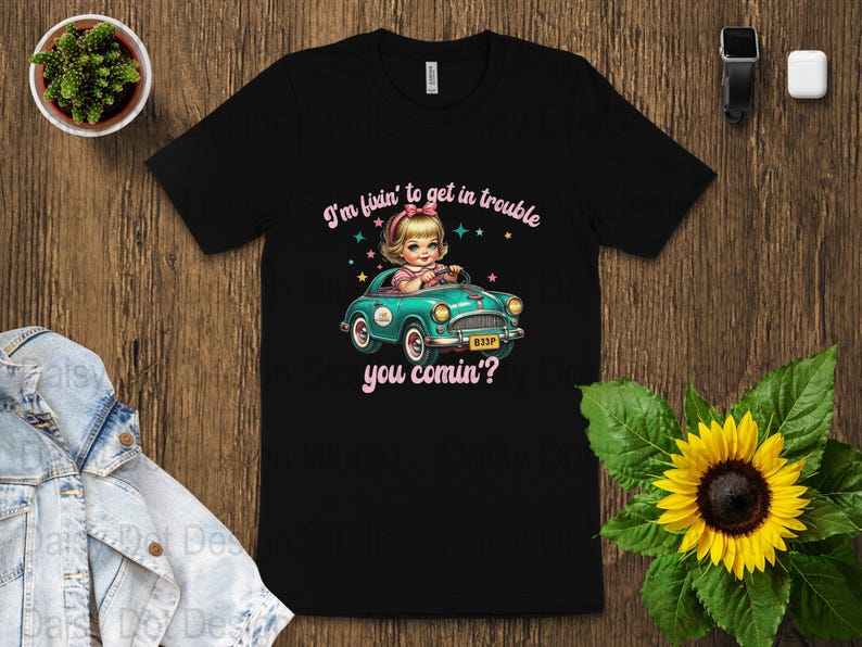 Vintage Car Graphic Tee, Funny Quote T-Shirt, Retro Style Black Shirt, Unisex Casual Wear