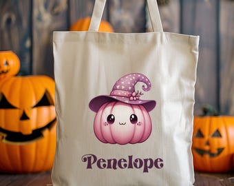 Bolsa de truco o trato personalizada, bolsa de Halloween personalizada, bolsa de Halloween, bolsa de Halloween para niños con nombre, bolsas de truco o trato personalizadas 17
