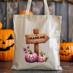 Personalized Trick or Treat Bag, Custom Halloween Bag, Halloween Tote, Kids Halloween Bag with Name, Custom Trick-or-Treat Bags