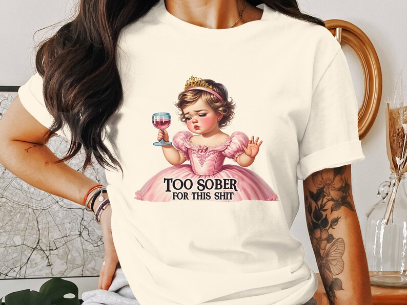 Camiseta engraçada, camiseta de humor adulto, camiseta muito sóbria para essa merda, camiseta gráfica sarcástica, blusa retrô da moda, presente para amigos, roupa de festa imagem 5