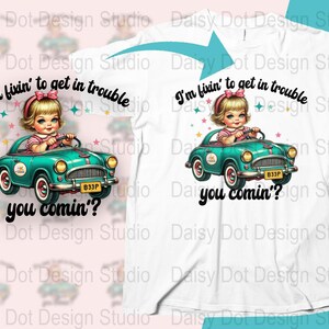 Vintage Car and Baby Graphic T-Shirt, Retro Style Tee, Cute Kids Design, Casual Wear