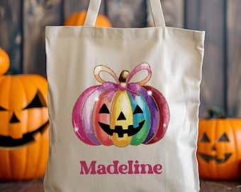 Bolsa de truco o trato personalizada, bolsa de Halloween personalizada, bolsa de Halloween, bolsa de Halloween para niños con nombre, bolsas de truco o trato personalizadas 48