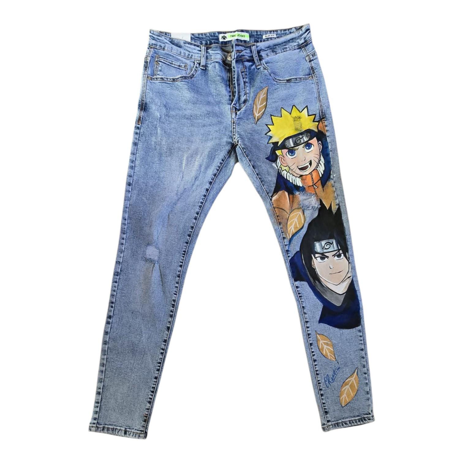 一点物 ナルト NARUTO 暁 リメイク ペイントデニム ジーンズ 