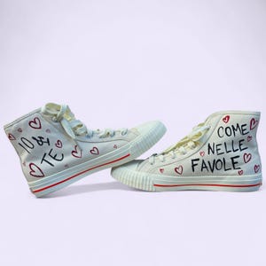 Handmålade Mimmi och Musse Pigg-skor – Personliga Disney-sneakers – Romantisk presentidé – Anpassningsbara bild 2