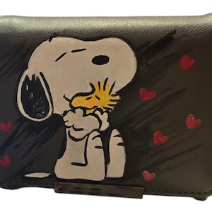 Handbemalte Geldbörse – Snoopy & Woodstock