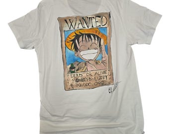 Hand-Painted T-Shirt with Rubber – One Piece – Customizable