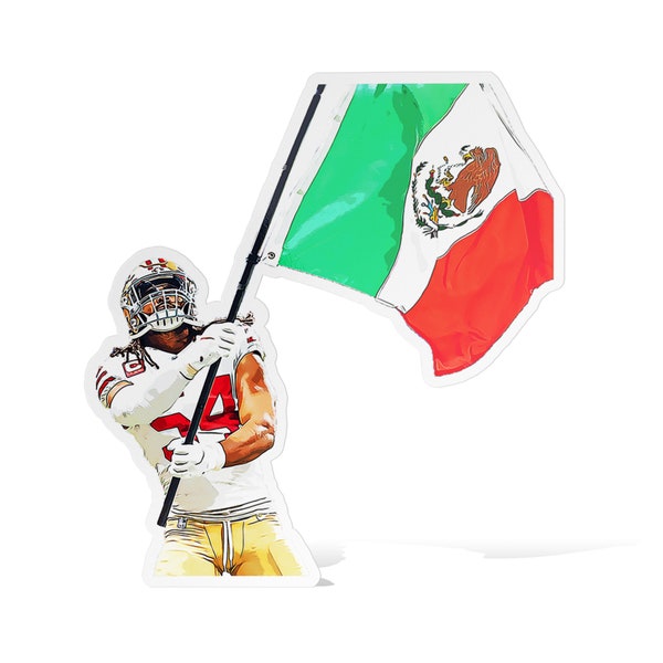 Fred Warner Mexico San Francisco 49ers Football Glossy Sticker Vinyl Laminate, Self Adhesive-Free US Shipping