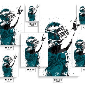 Affiche artistique de football des Philadelphia Eagles de Nick Foles Livraison gratuite aux États-Unis image 3