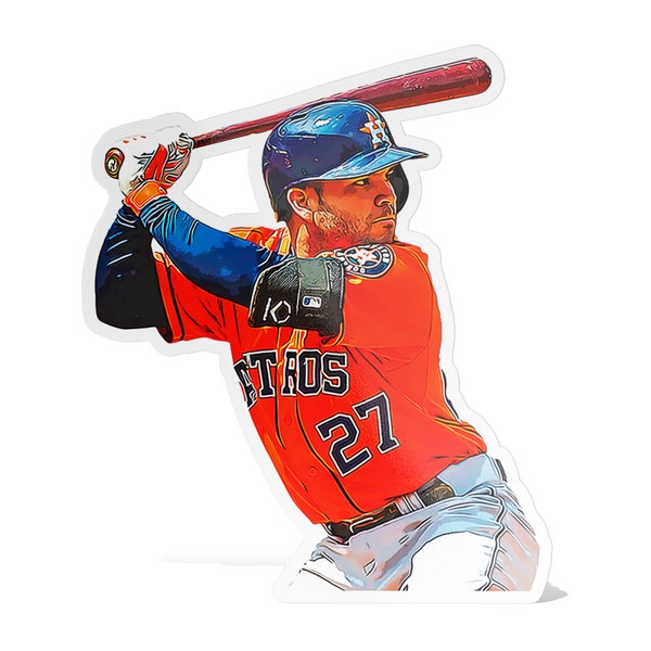 Jose Altuve Houston Astros Baseball Glossy Sticker Vinyl Laminate, Self Adhesive-Free US Shipping