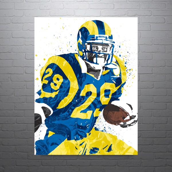 Eric Dickerson Los Angeles Rams Football Art Poster-Free US Shipping