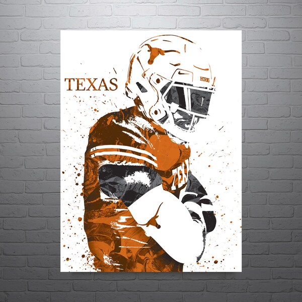 Texas Longhorns NCAA Art Poster-Free US Shipping