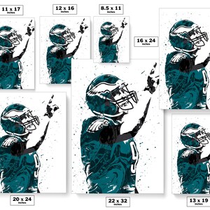 Affiche artistique de football des Philadelphia Eagles de Nick Foles Livraison gratuite aux États-Unis image 4