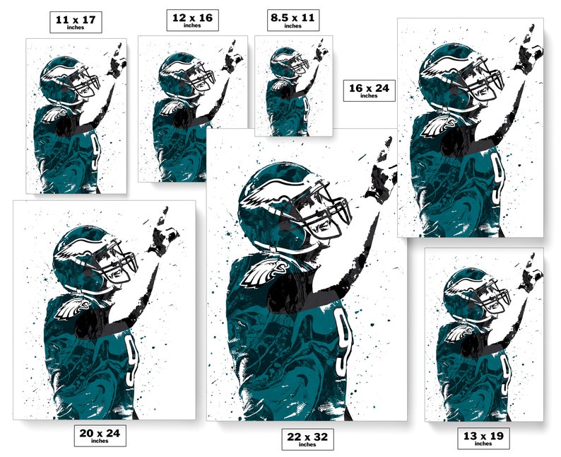 Affiche artistique de football des Philadelphia Eagles de Nick Foles Livraison gratuite aux États-Unis image 4