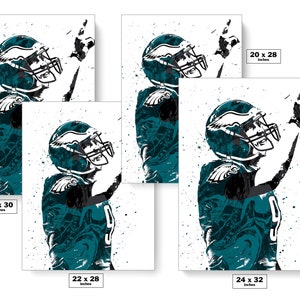 Affiche artistique de football des Philadelphia Eagles de Nick Foles Livraison gratuite aux États-Unis image 5