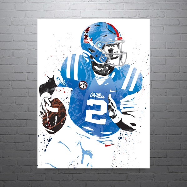 Jaxson Dart Ole Miss Rebels NCAA Art Poster-Free US Shipping