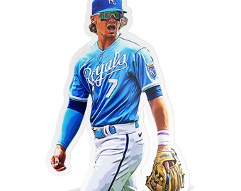 Bobby Witt Jr Kansas City Royals Baseball Glossy Sticker Vinyl Laminate, Self Adhesive-Free US Shipping