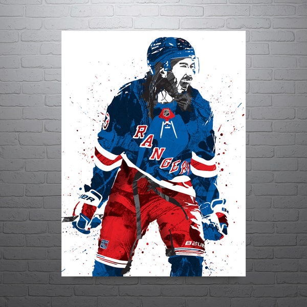 Mika Zibanejad New York Rangers Art Poster-Free US Shipping