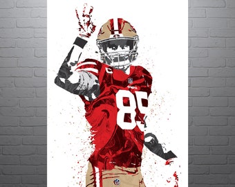 George Kittle San Francisco 49ers Football Art Poster-Free US Shipping