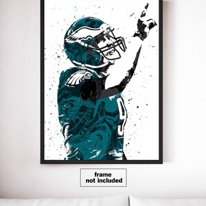 Affiche artistique de football des Philadelphia Eagles de Nick Foles Livraison gratuite aux États-Unis image 2