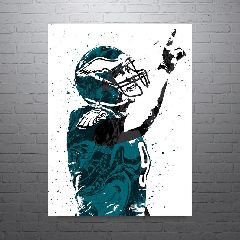 Affiche artistique de football des Philadelphia Eagles de Nick Foles Livraison gratuite aux États-Unis image 1